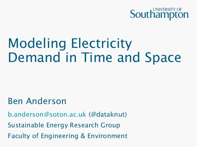 Modeling Electricity Demand in Time and Space