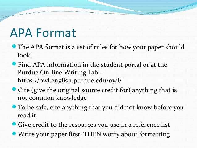 Reference apa format example