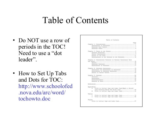 table of contents for a research paper apa format table of contents for a research paper apa format