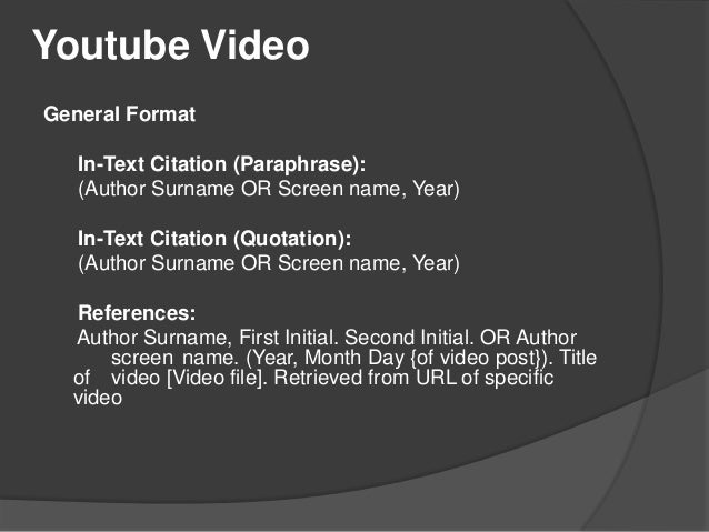 How Do You Cite A Youtube Video For And Essay Mla