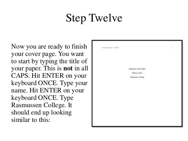 how to create an apa cover page
