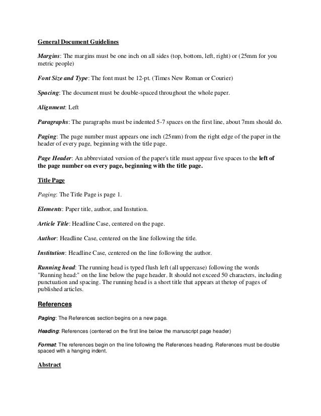 apa general document guidelines apa general document guidelines