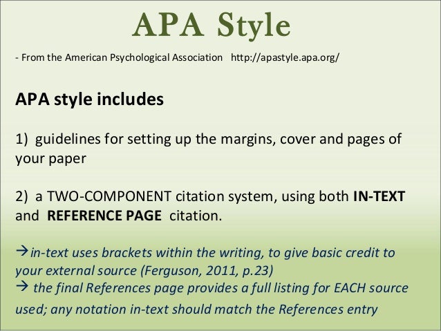 standard apa format