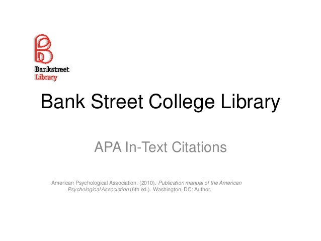 APA InText Citations 6th Ed.