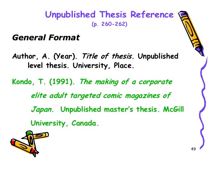 Apa style reference unpublished dissertation
