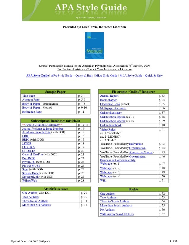 apa style guide book apa style guide book