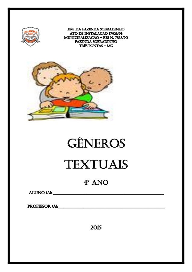 Apostila gêneros textuais  4º ano