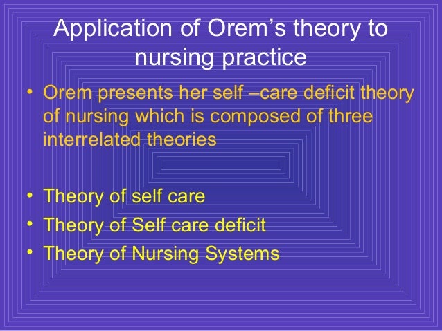 applying orem Nur513 theoretical foundations of nursing adult obesity: application of orem, king, and pender's conceptual models adult obesity is one of the united states most serious health problems. applying orem Nur513 theoretical foundations of nursing adult obesity: application of orem, king, and pender's conceptual models adult obesity is one of the united states most serious health problems.