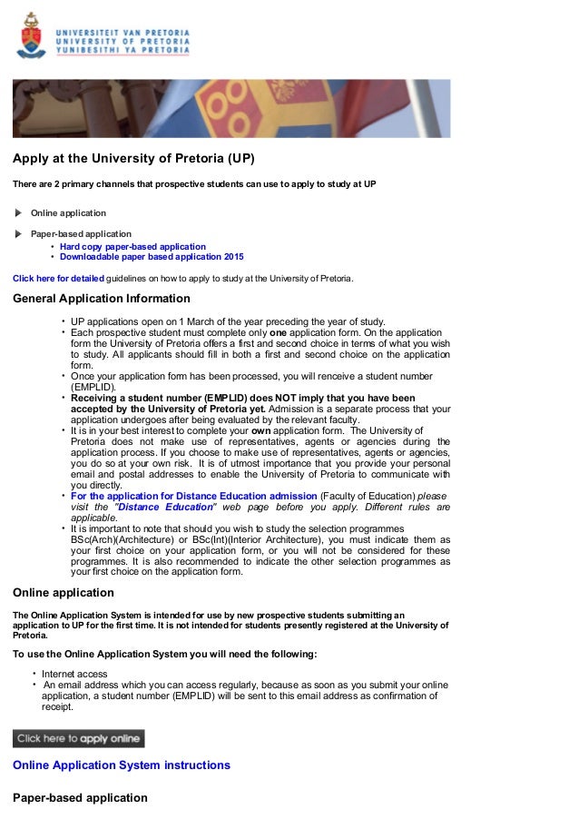 Apply at the University of Pretoria