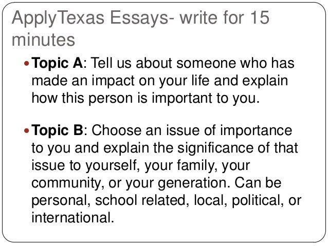 Examples of texas common application essays