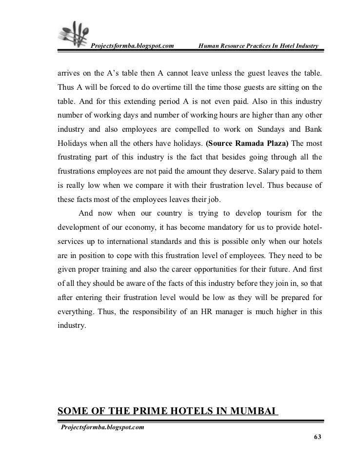 hotel management essay