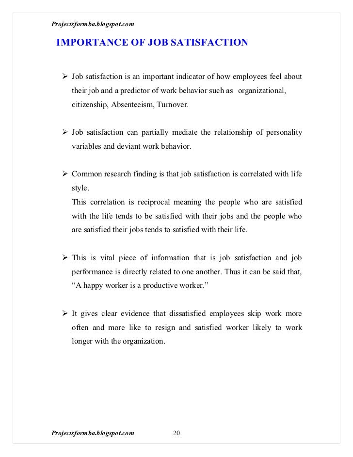 Job satisfaction research paper pdf