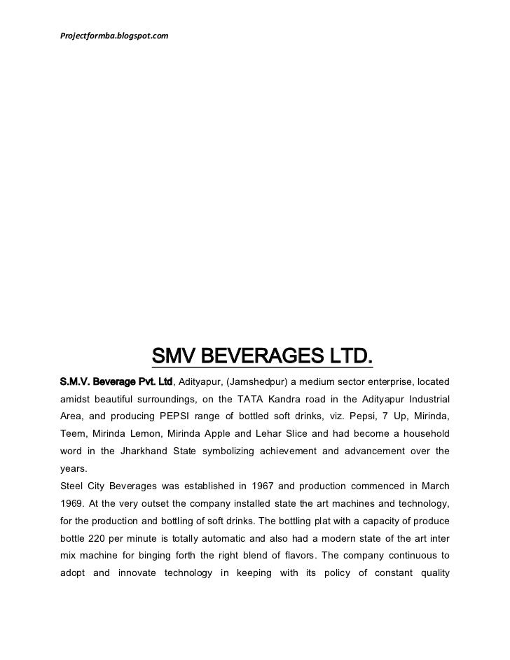 Consumer questionnaire for soft drinks