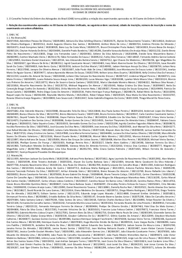 Xii exame da oab