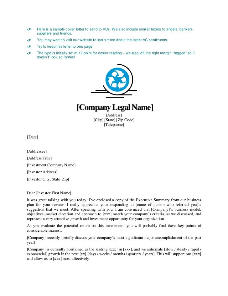 sample business plan cover page
