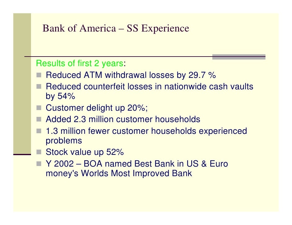 Bank of america six sigma case study