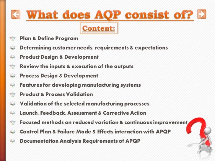 Advanced Quality Planning & Advanced Product Quality Planning