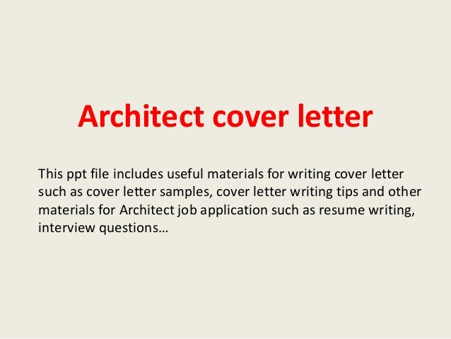 Sample cover letter for architect job application