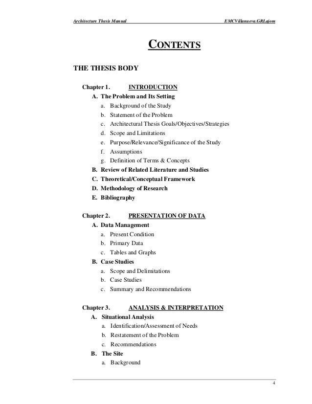 Chapter 4 thesis format