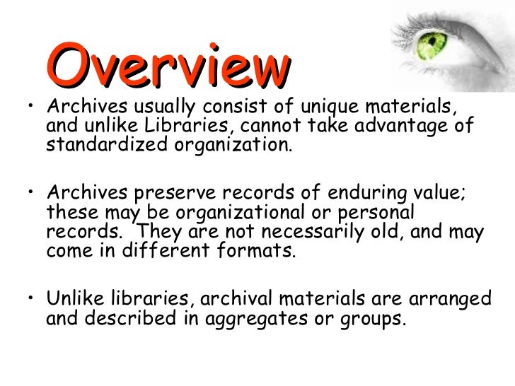 Archival Management Principles and Techniques