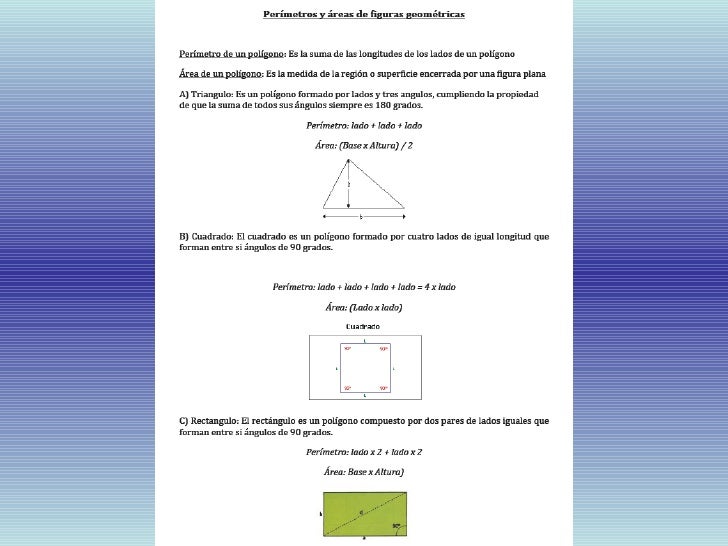 Areas y perimetros