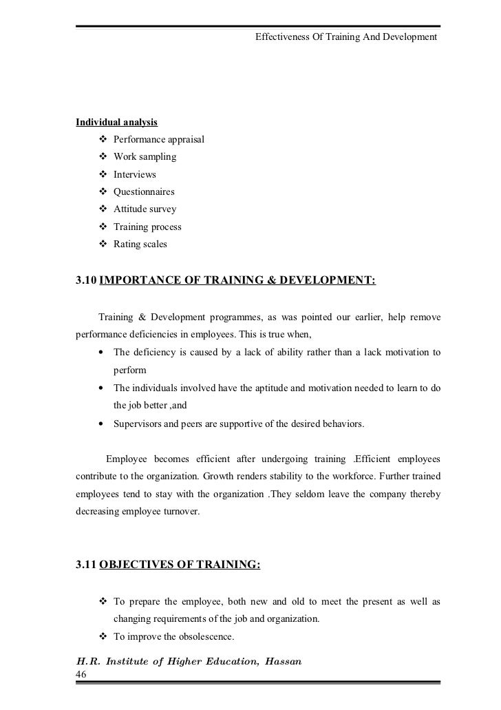 Dissertation training development