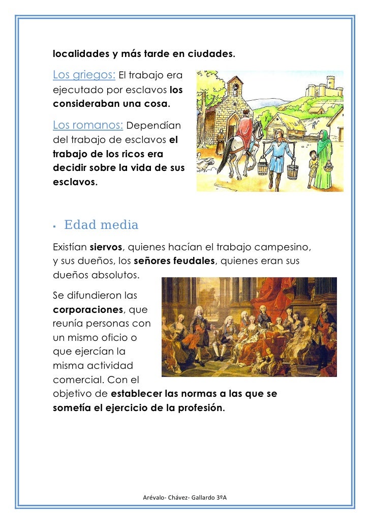 TRABAJO Y CIUDADANIA .- : TRABAJO A TRAVES DE LA HISTORIA