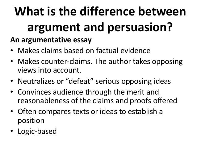 Similarities between persuasive essay and argumentative essay