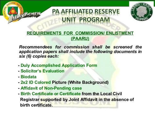 Philippine army reservist requirements 2021 image