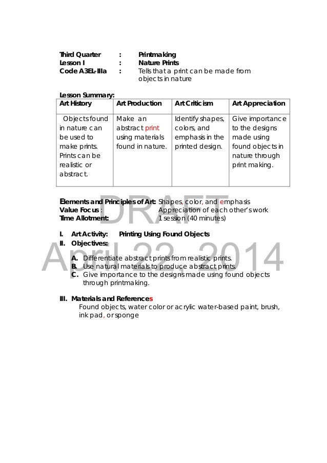 Natural Objects Art Nature Lesson Summary Art