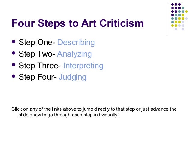 what are the 5 steps of art criticism