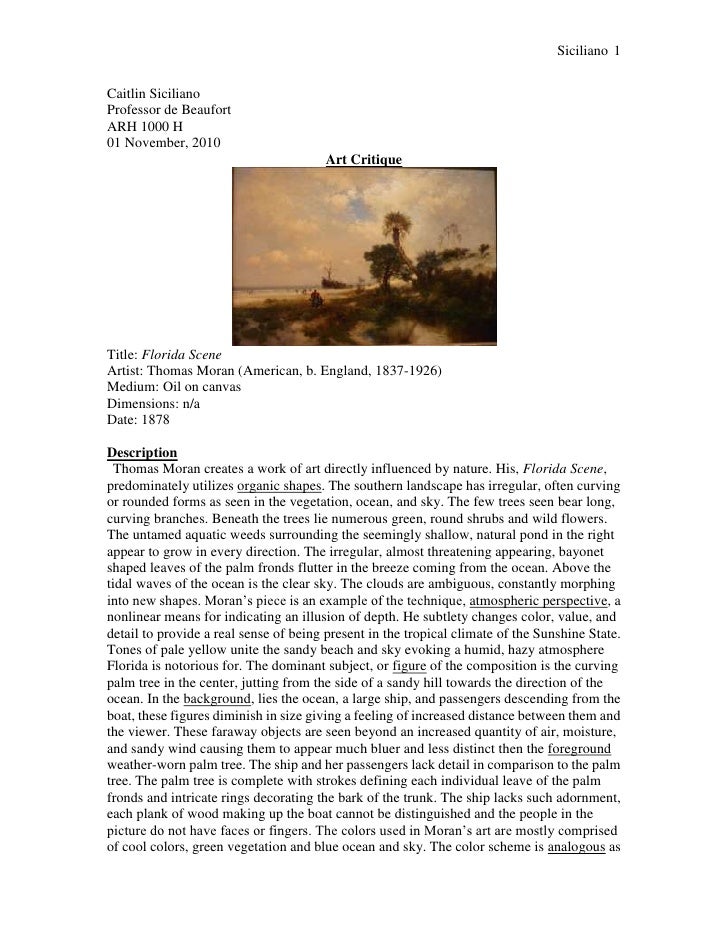 Introduction art critique essay