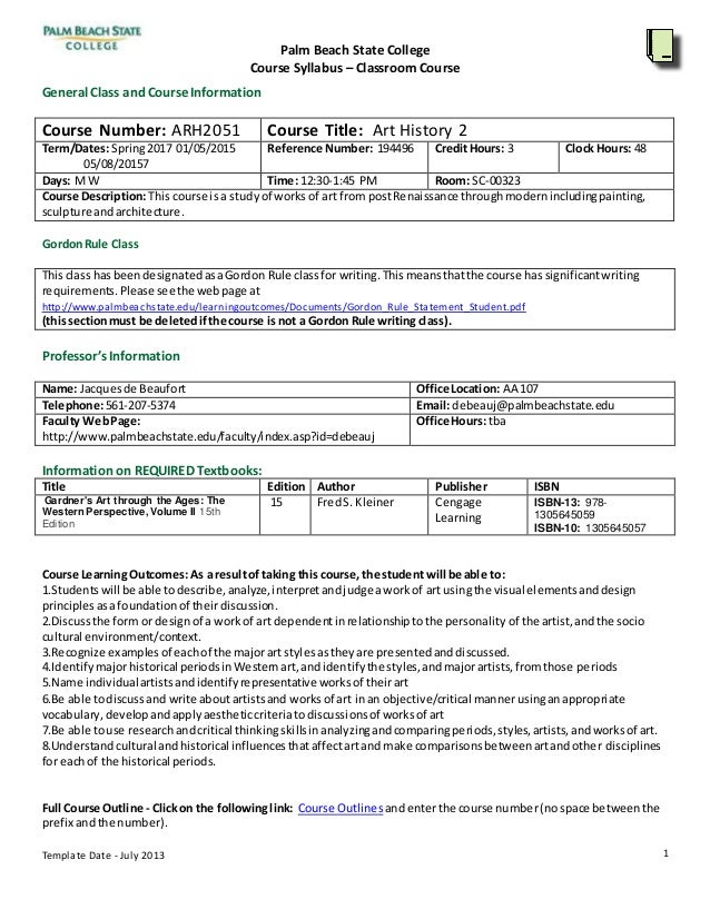 Art History 2 Syllabus