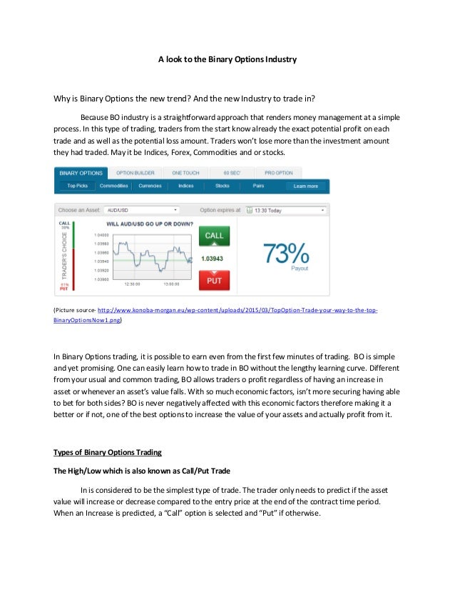 Binary options industry news