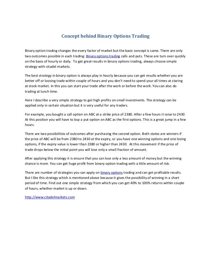 Binary option trading regulations