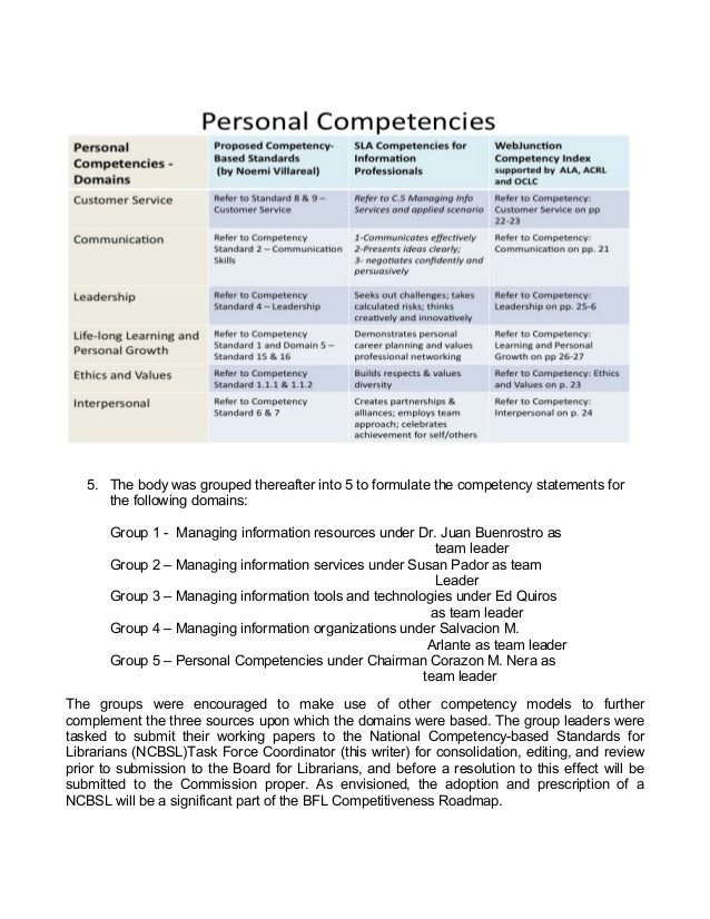 competency statement pacemaker
