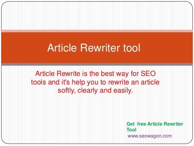 Free Article rewriter tool - Online seo tools