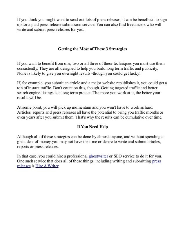 Online press release writing service