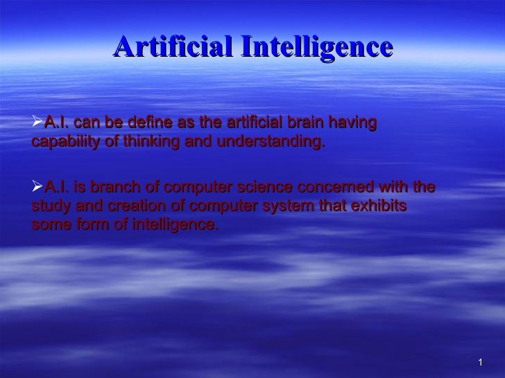 intelligence on artificial report