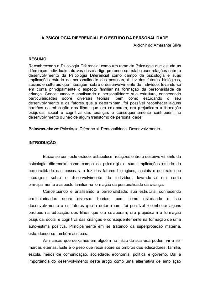 Artigo psicologia