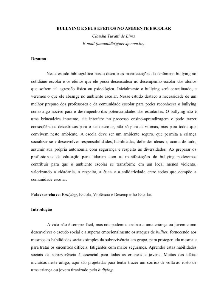 Artigos sobre bullying