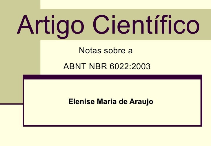 Artigo cientifico estrutura