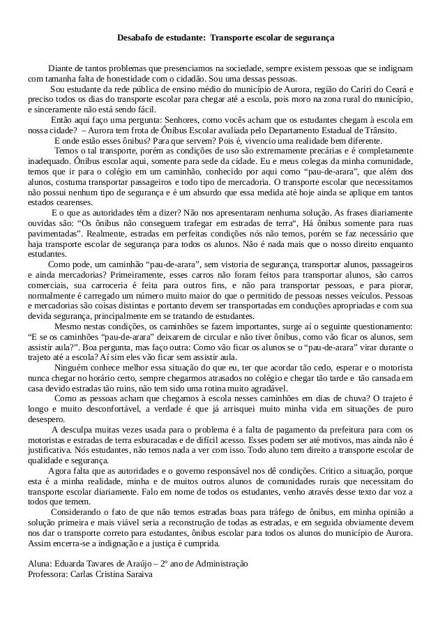 Proposta de artigo de opiniao