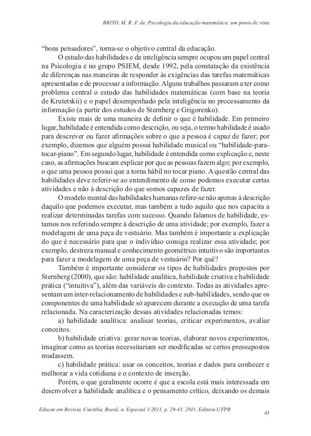 Artigo psicologia