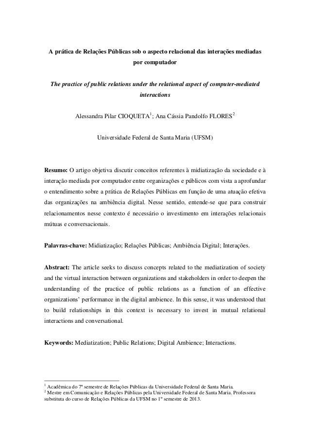 Artigo relacoes publicas