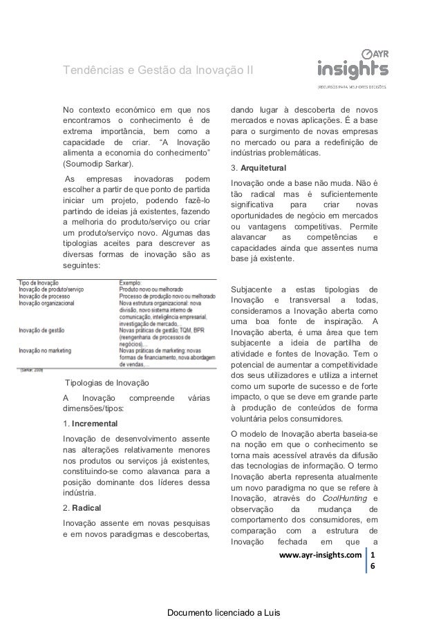 Artigo gestao da inovacao