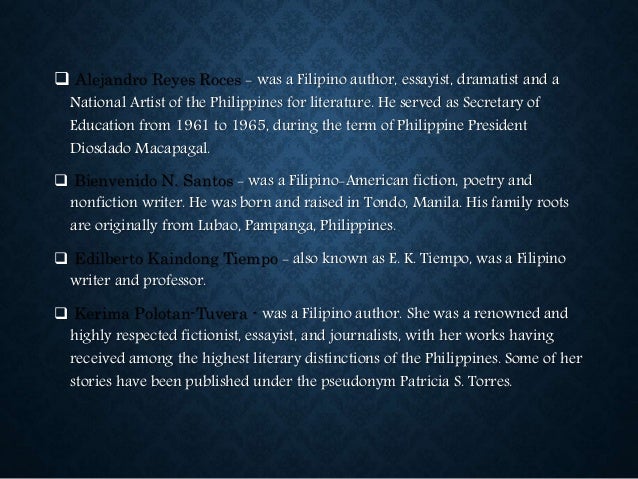 Example of an essay written by a filipino author