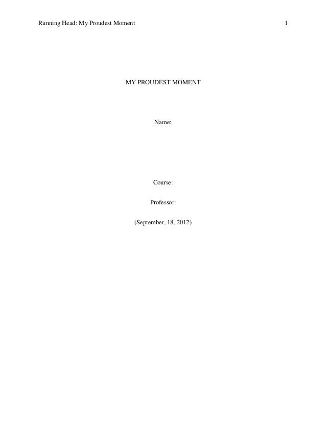 Essay proudest moment