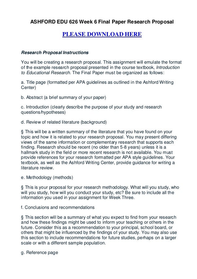 Research proposal paper