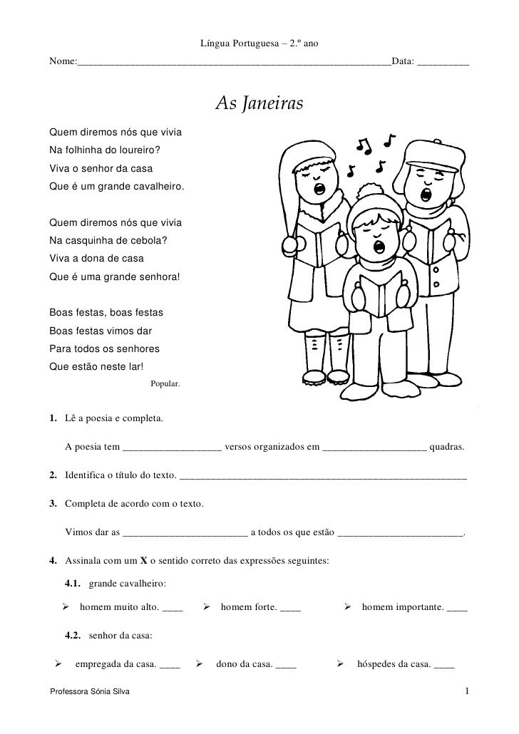 Fichas De Trabalho 2o Ano Lingua Portuguesa